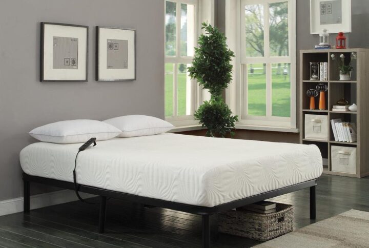 Realize superb comfort. Sleep restfully with this electric adjustable bed base. Flexible positions accommodate different positions for resting or slumbering. A quiet motor mechanism keeps noise to a minimum. With a lifting capacity of seven hundred pounds
