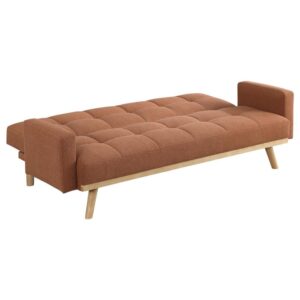 these pieces exhibit a sleek tufted design. Seamlessly transitioning from a chic sofa to a comfortable bed