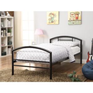 Add an element of understated glamour to any bedroom in your home. This twin size metal bed enhances your natural decor style with glamorous simplicity. Sleek and practical