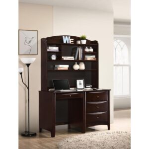 The Phoenix collection introduces a dynamic duo of a writing desk and hutch. The wood writing desk