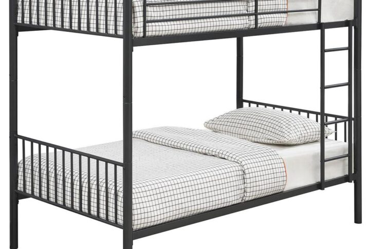 Proudly place this twin over twin bun bed in your youth's sleeping space. Coming in a gunmetal or silver finish