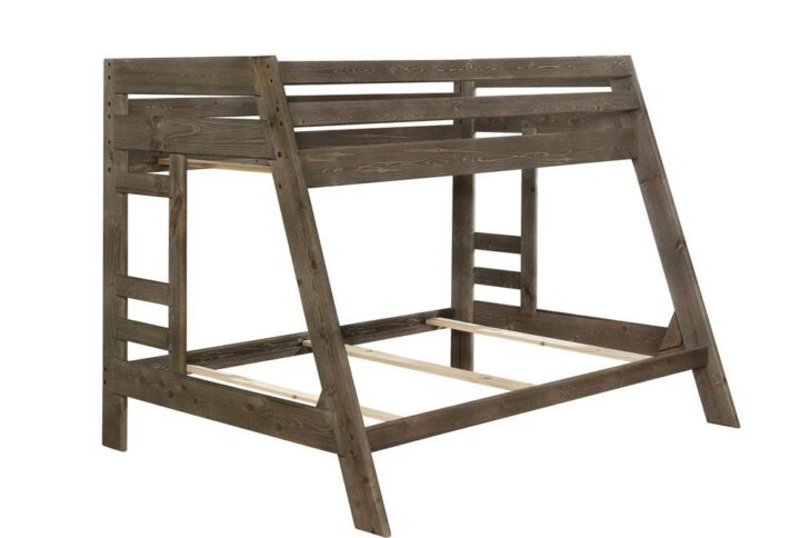 Add a hint of rustic charm with this beautiful twin over full bunk bed. Constructed of solid pine