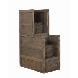 spacious drawer with center metal glides. It is sturdily constructed and is finished in gun smoke. It conveys a pastoral beauty that accompanies the bunk bed in the same collection (sold separately) to absolute perfection.
