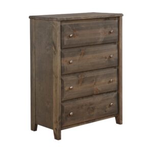 this chest is an integral part of any youth bedroom collection. It has four roomy drawers with center metal glides for ample storage of everything from clothes to blankets. Sturdy construction includes four wide