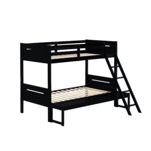 this youth bunk bed features a modern style frame that lends a masculine vibe.Perfect for making more floor space