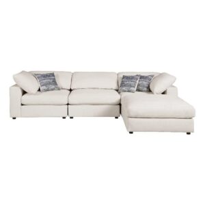 Create a welcoming seating area with this four-piece contemporary sectional. Designed with one armless chair