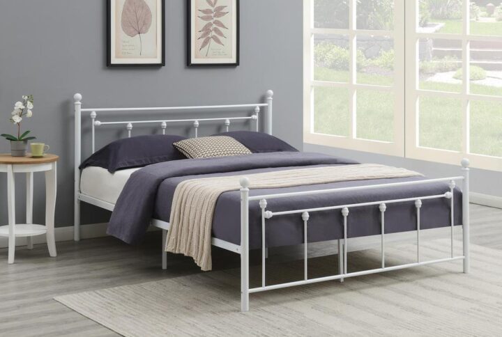 Bring a classic metal bed to your space with this stylish option. Coming in a variety of neutral colors
