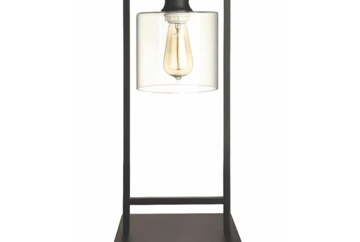 This innovatively-styled table lamp adds a unique dimension to the home. It features an industrial Edison light design that's functional and fashionable. It comes with a black finish and no shade that exposes the bulb. It features a convenient gear switch light switch for easy on/off. This singular lamp is an ideal match for an industrial-inspired and -furnished home.
