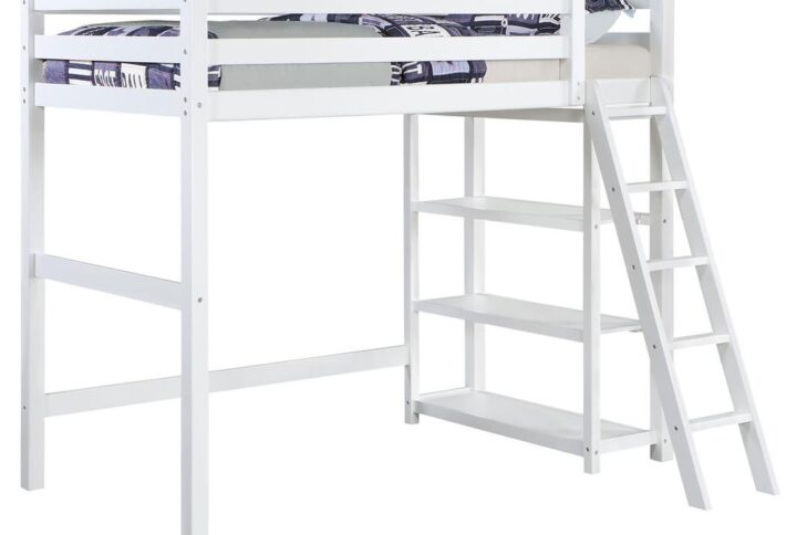 Turn your child’s or teen’s bedroom into a center of organization with this twin size workstation loft bed. Expanding on the space-saving features of a bunk bed