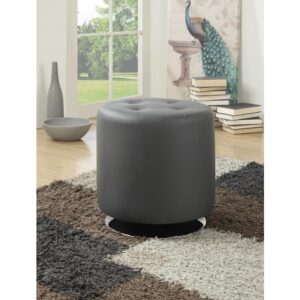 Accent a casual space with this dynamic ottoman. An attractive silhouette blends round styling with a tall
