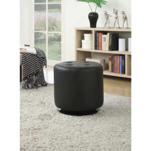Make a modern space as practical as it is fashionable. This ottoman offers a bold look and plenty of comfort for overflow seating or footrest functions. Wrapped in easy-care black leatherette