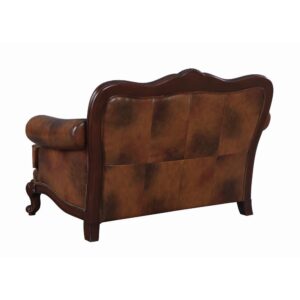 this leather love seat shows off beloved