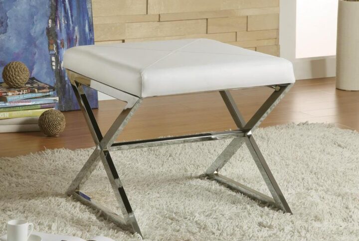 A modern space comes to life with the addition of this contemporary ottoman. Showing off a stylish geometric silhouette