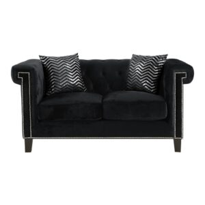 modern flair. This loveseat features a cool
