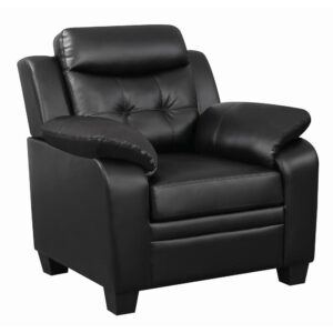 versatile armchair. With thickly padded armrests and a plush