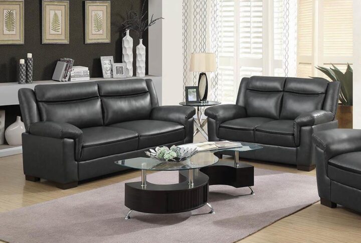 Pair luxury and comfort together with this two-piece living room set. Sleek and contemporary