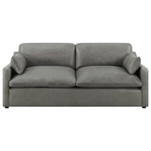 this piece is nothing less than luxurious. Side pillows come with the sofa to provide extra comfort.