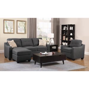 Complete your seating area with this matching sectional and chair combo