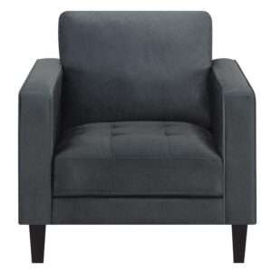 as well as a tailored and lightly tufted seat