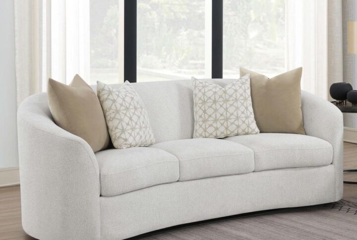 Create your inviting living room with this curved contemporary sofa