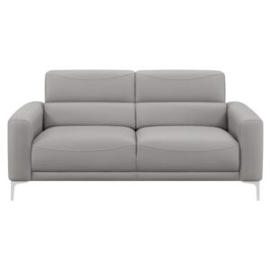 this contemporary style sofa offers a modern flair. A clean line silhouette and all-around soft curves of seats and backrests offer an elegant edge. In addition