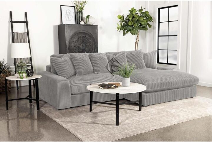 Add a retro-inspired look to your contemporary bedroom with this modern reversible sectional sofa