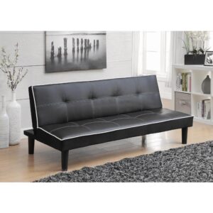 Add sleek and versatile structure to any living room with this black sofa bed. Featuring a modern silhouette
