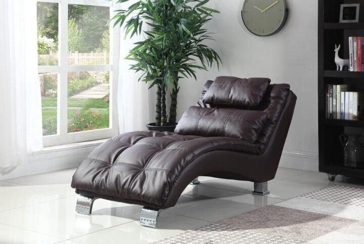 Bring an attention-getting accent to contemporary decor. Built to ensure a positive and ergonomic lounging experience