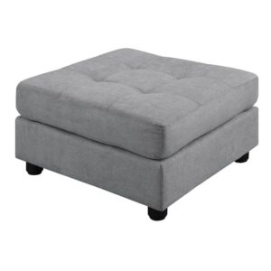 Classic transitional styling defines this elegant ottoman. Make sure guests have ample opportunity to rest tired feet. This ottoman is constructed with thick padded microfiber. Comfortable for sitting