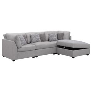this modern modular sectional sofa is a stylish focal point in your inviting living room. Designed with simplicity at the forefront