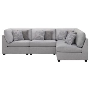 delivering a lovely complement to supportive and comfortable seating and back cushions. The sectional boasts clean
