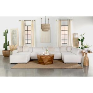 Create your ideal sectional configuration with this modern armless chair