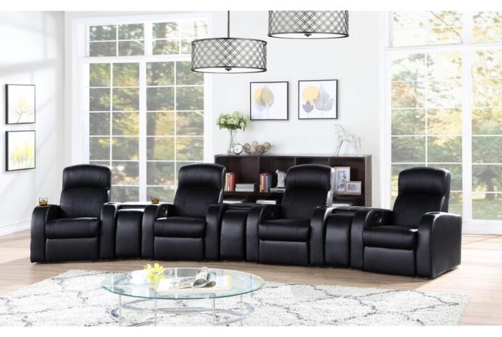 Get the movie theater experience at home with this set of recliners. Customize your home theater with your choice of seating configuration