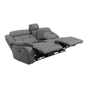 Transitional Laf Power Loveseat made of Upholstered in Grey color