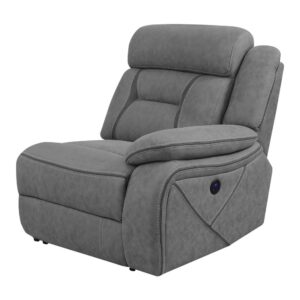 Transitional Raf Power Recliner made of Upholstered in Grey color