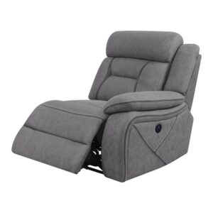 Transitional Raf Power Recliner made of Upholstered in Grey color