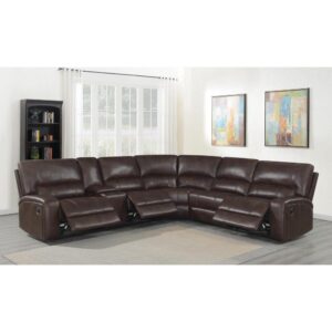 this buttery soft fabric makes the ideal seating experience. This reclining sectional offers coil pocket cushioning and vertical tufting. Built-in cup holders keep drinks on hand while lift-top storage keeps remotes concealed. Use this transitional power reclining sectional for many different types of bedroom styles.
