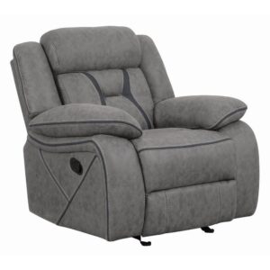 this glider recliner is an instant living room upgrade. Available in multiple colors