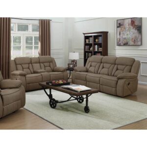 Welcome comfort into a classic or modern space with this two-piece motion set. Great for lounging