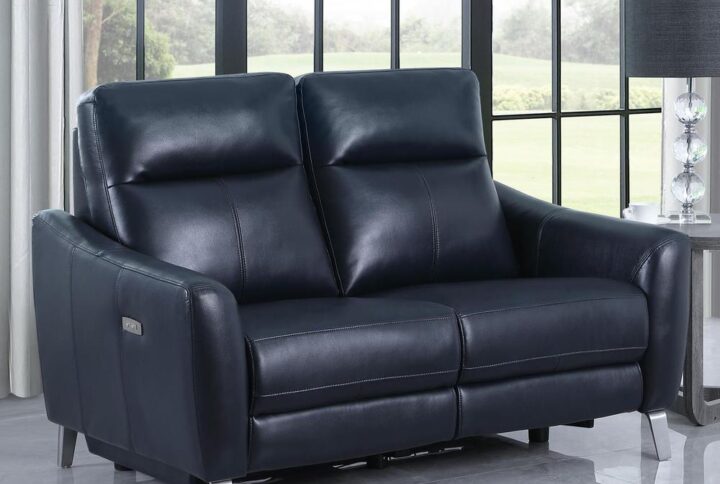 Assume the position in a modern space with this elegant power reclining loveseat