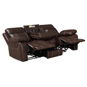 this reclining sofa adds comfort and elegance to any living space. Its plush