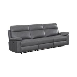 this power reclining seats with power headrests sofa is ideal for home movie theaters as well as casual living spaces.