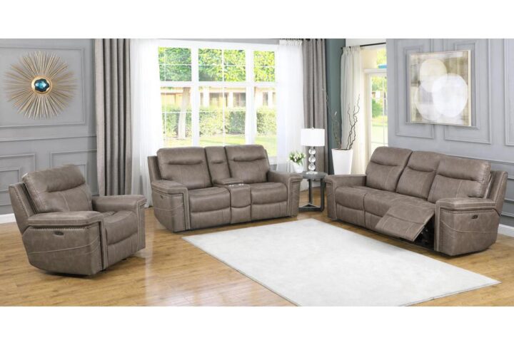 Streamline the style of your living room with this power reclining sofa