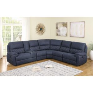 Make this six-piece modular motion sectional the showpiece of your spacious den or living room. It's expertly upholstered in handsome performance faux suede that's plush and comfortable. The sectional is built with two (2) handy manual reclining seats and a wall hugger mechanism. For your convenience