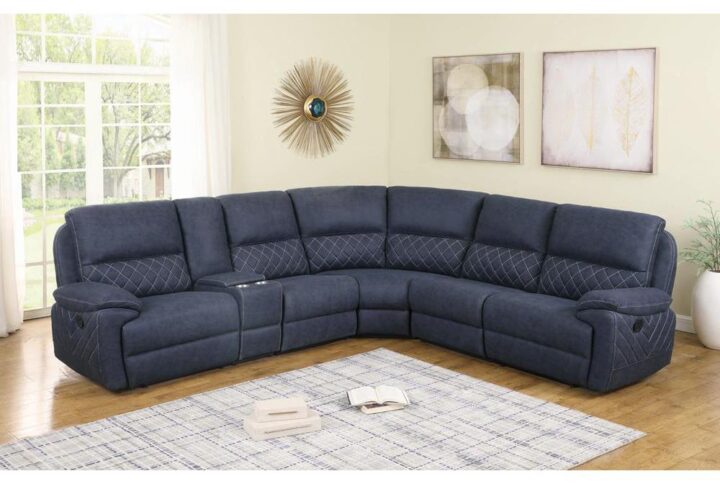 Make this six-piece modular motion sectional the showpiece of your spacious den or living room. It's expertly upholstered in handsome performance faux suede that's plush and comfortable. The sectional is built with two (2) handy manual reclining seats and a wall hugger mechanism. For your convenience