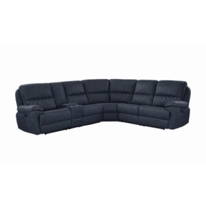 it also comes with a console that features a soft-closing lift top storage and two (2) cup holders with removable stainless steel inserts. This bold sectional brings both style and function to the living space for you to enjoy.