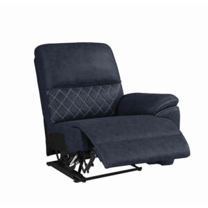 Transitional Raf Recliner made of Upholstered in Blue color