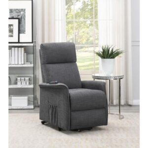 designed to get you up and moving. This recliner chair is upholstered in a soft microfiber fabric. Integrated heat and massage functions keep you feeling your best. Find two side pockets for storing remotes within safekeeping. Cool gel foam memory cushion will provide comfortable seating for all ages.