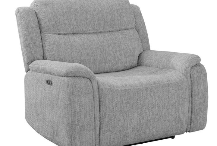 Choose just the right spot for this extra-wide power recliner in a transitional living room for plush comfort and support.With a wall hugger mechanism