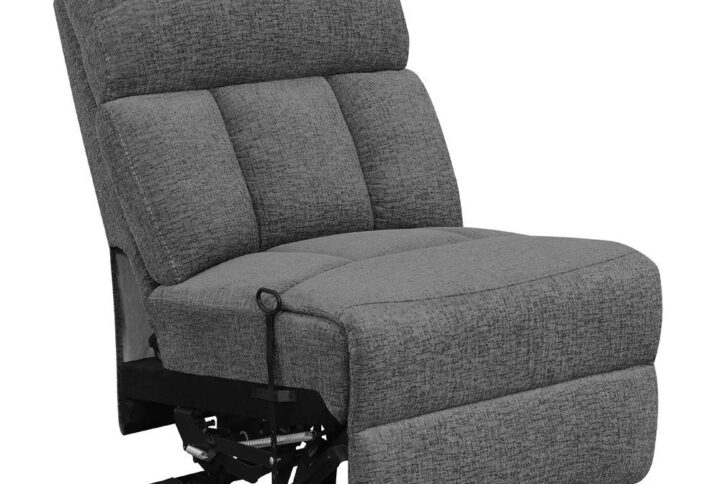 Modern/Contemporary Armless Recliner made of Upholstered in Charcoal color
